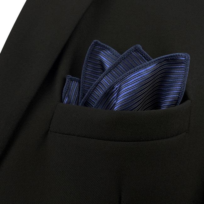Shlax & Wing FH20 Navy Solid Silk Mens Pocket Square Wedding Brand New Handkerchief Classic Fashion Hanky