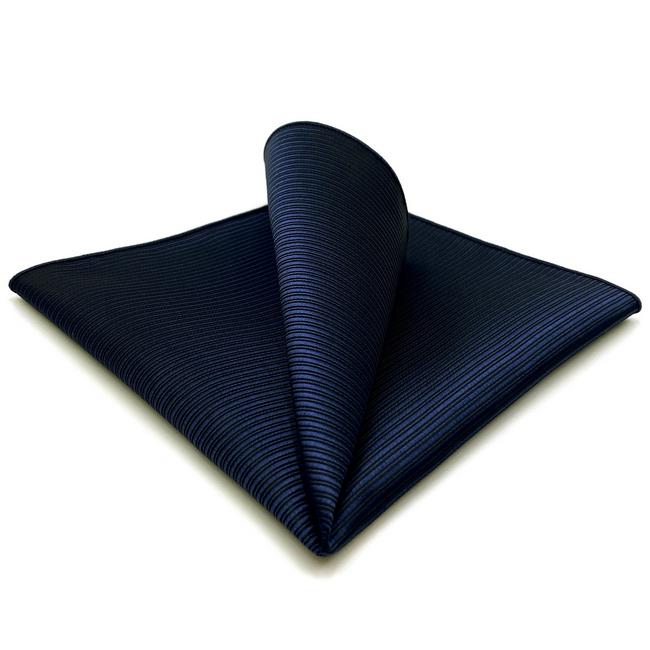 shlax & wing FH20 Navy Solid Silk Mens Pocket Square Wedding Brand New Handkerchief Classic Fashion Hanky