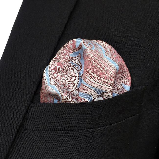 Shlax & Wing FH7 Azure Pink Silk Mens Pocket Square Wedding Fashion Handkerchief Novelty Dress Hanky