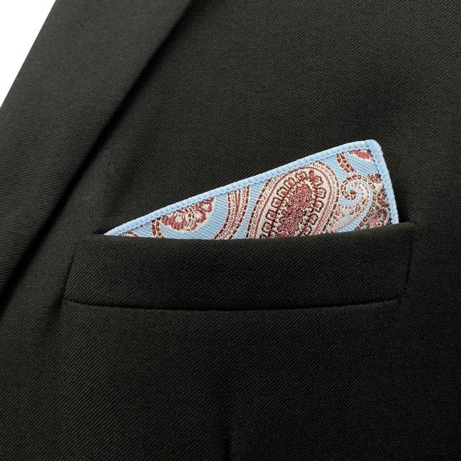 Shlax & Wing FH7 Azure Pink Silk Mens Pocket Square Wedding Fashion Handkerchief Novelty Dress Hanky