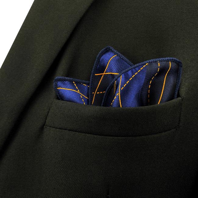 Shlax & Wing FH9 Blue Geometric Mens Pocket Square Dress Classic Handkerchief Party Gift