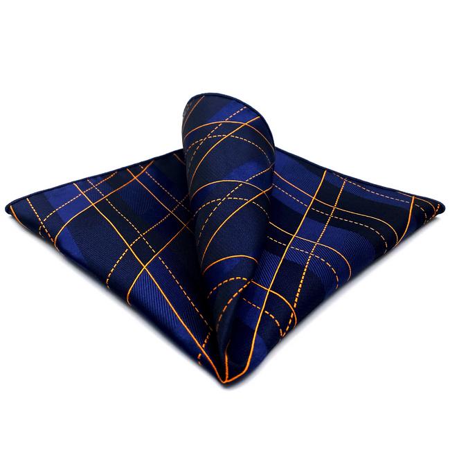 shlax & wing FH9 Blue Geometric Mens Pocket Square Dress Classic Handkerchief Party Gift