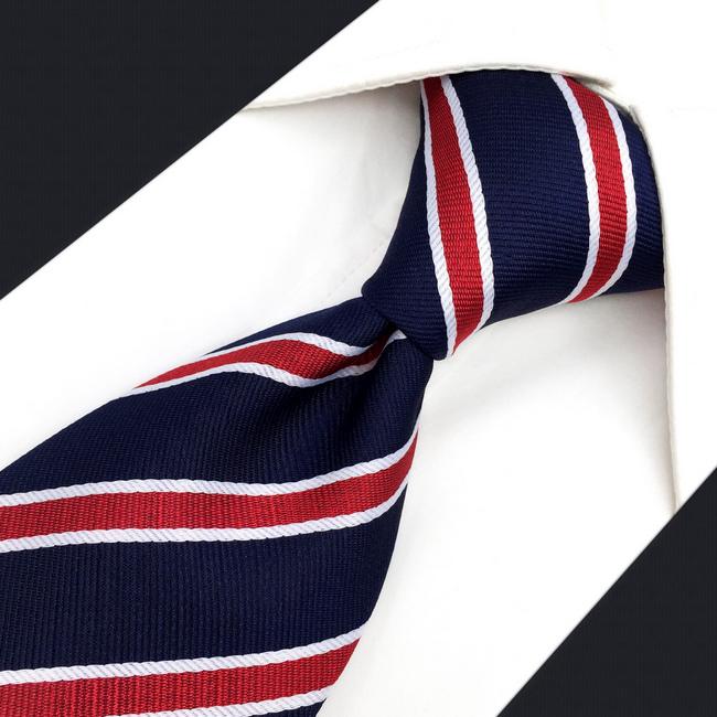 Shlax & Wing G04 Blue Red Striped Mens Neckties Set Silk Classic Ties For Men Wedding Extra Long Size Accessory Hanky Party