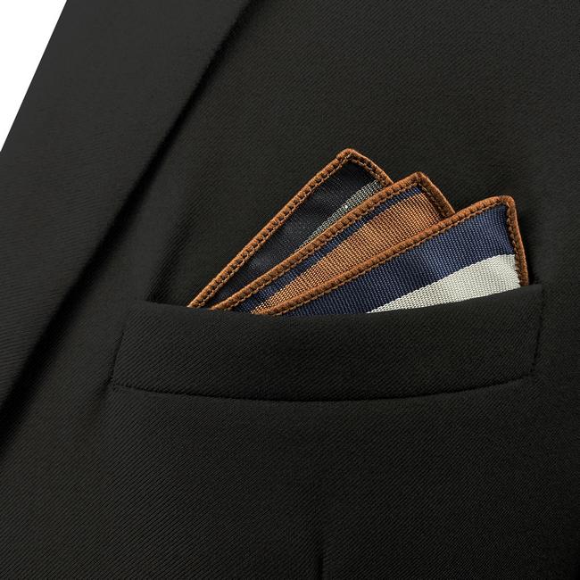 Shlax & Wing GH13 Multicolor Striped Mens Pocket Square Silk Fashion Classic Party Business Hanky Wedding