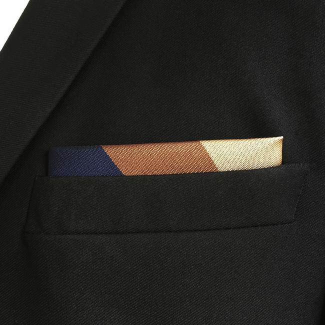 Shlax & Wing GH13 Multicolor Striped Mens Pocket Square Silk Fashion Classic Party Business Hanky Wedding