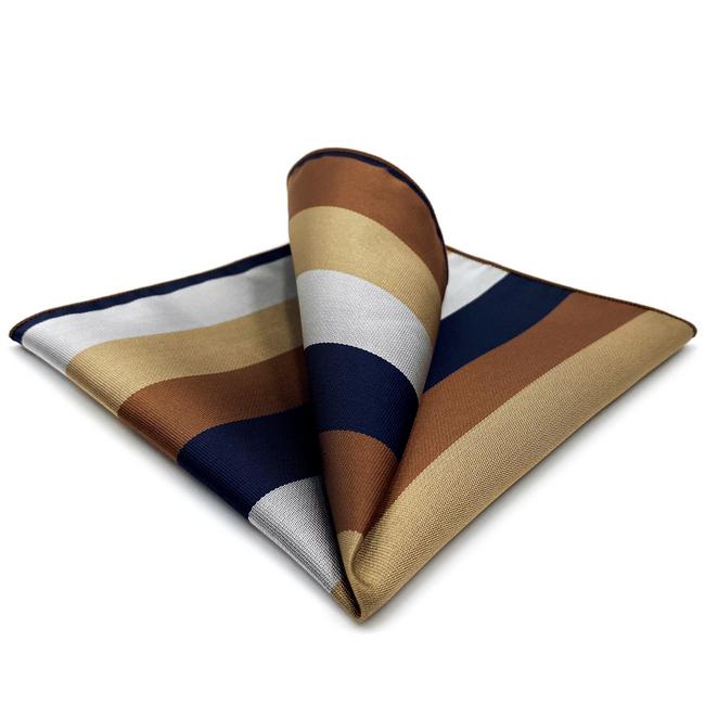 shlax & wing GH13 Multicolor Striped Mens Pocket Square Silk Fashion Classic Party Business Hanky Wedding