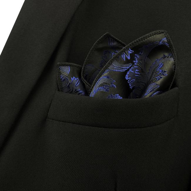 Shlax & Wing GH14 Navy Blue Geometric Silk Mens Pocket Square Fashion Business Classic Party Hanky