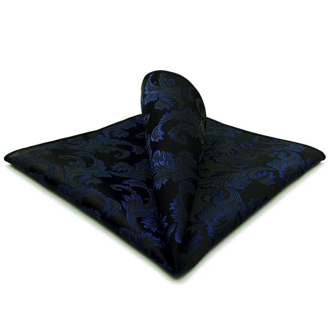 shlax & wing GH14 Navy Blue Geometric Silk Mens Pocket Square Fashion Business Classic Party Hanky