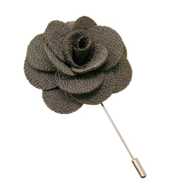 Shlax & Wing Gray Lapel Flowers Boutonniere Stick Pin Men’s Accessories Handmade Necktie