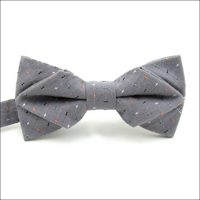 Shlax & Wing Gray Multicolor Small Dots Mens Bow Tie Pre-tied Dress Wedding Blend Ajustable SilkBlend Wedding