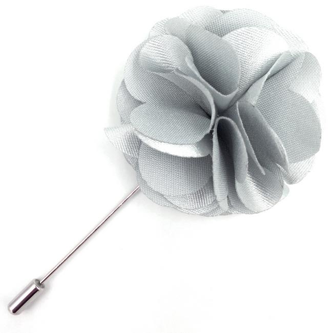 shlax & wing Gray Silk Cotton Blend Lapel Flowers Boutonniere Stick Pin Men’s Accessories Handmade Necktie