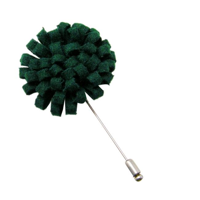 Shlax & Wing Green Wool Felt Lapel Flowers Boutonniere Stick Pin Men’s Accessories Handmade Necktie