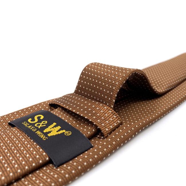 Shlax & Wing H21 Brown Dots Neckties For Men Silk Classic Business Extra Long Size 63″ Ties Set Gift Pocket Square