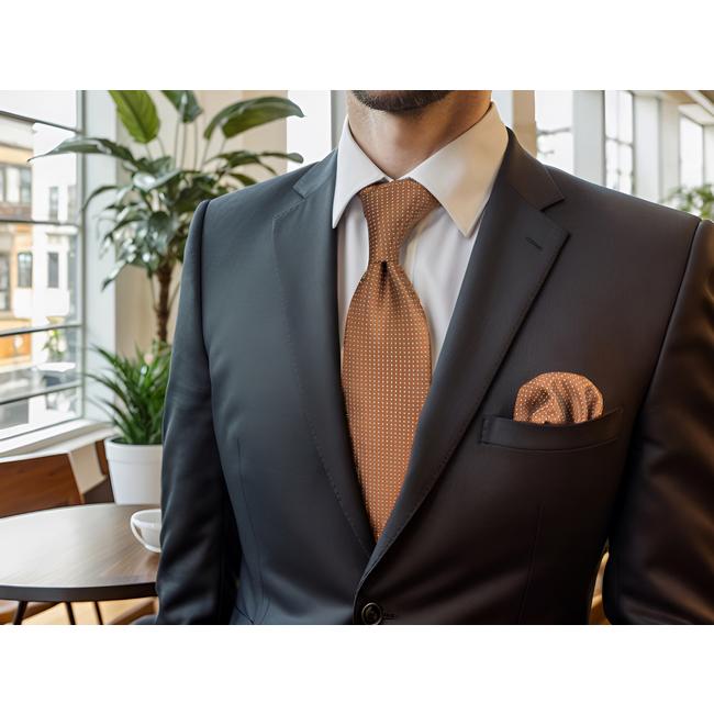shlax & wing H21 Brown Dots Neckties for Men Silk Classic Business Extra Long Size 63″ Ties Set Gift Pocket Square shlax & wing H21 Brown Dots Neckties for Men Silk Classic Business Extra Long Size 63″ Ties Set Gift Pocket Square