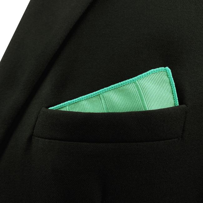 Shlax & Wing HH11 Green Solid Striped Silk Mens Pocket Square Wedding Fashion Handkerchief Novelty Classic Hanky