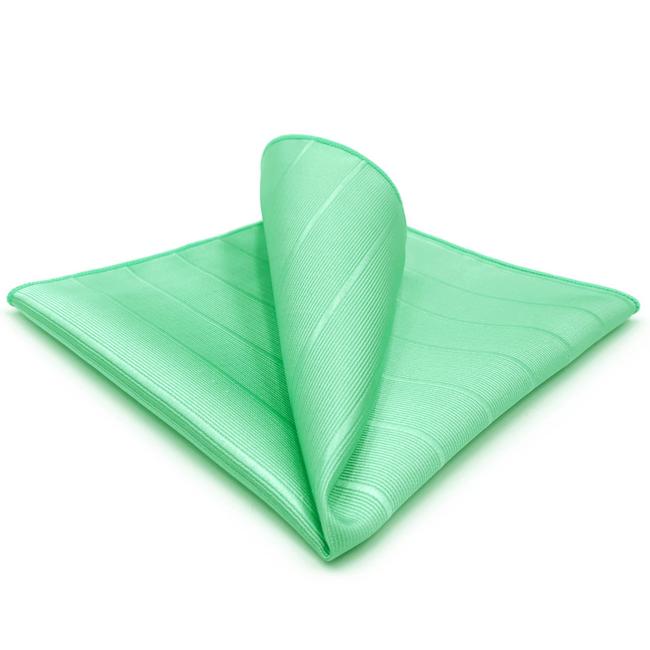 shlax & wing HH11 Green Solid Striped Silk Mens Pocket Square Wedding Fashion Handkerchief Novelty Classic Hanky