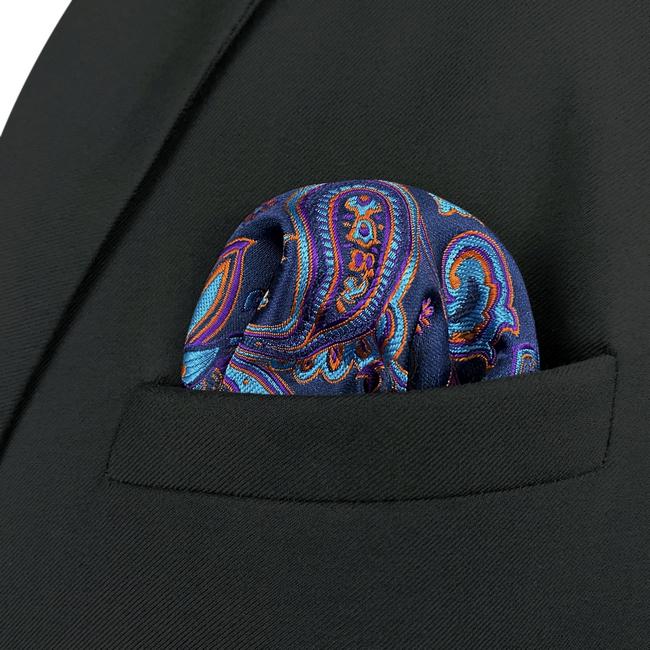 Shlax & Wing HH13 Multicolor Paisley Mens Pocket Square Silk Fashion Wedding Handkerchief Classic Brand New Hanky
