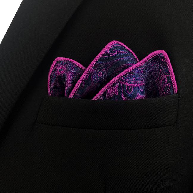 Shlax & Wing HH15 Purple Geometric Mens Pocket Square Silk Fashion Wedding Handkerchief Classic Dress Hanky Groom