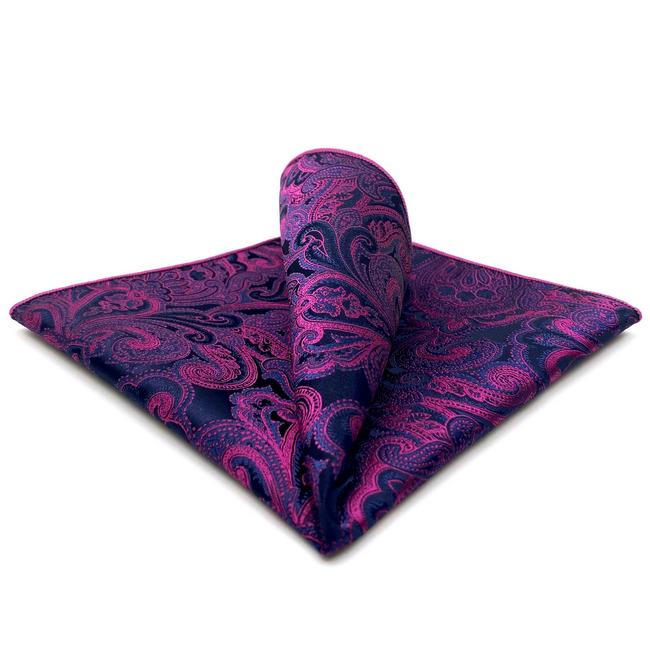 shlax & wing HH15 Purple Geometric Mens Pocket Square Silk Fashion Wedding Handkerchief Classic Dress Hanky Groom