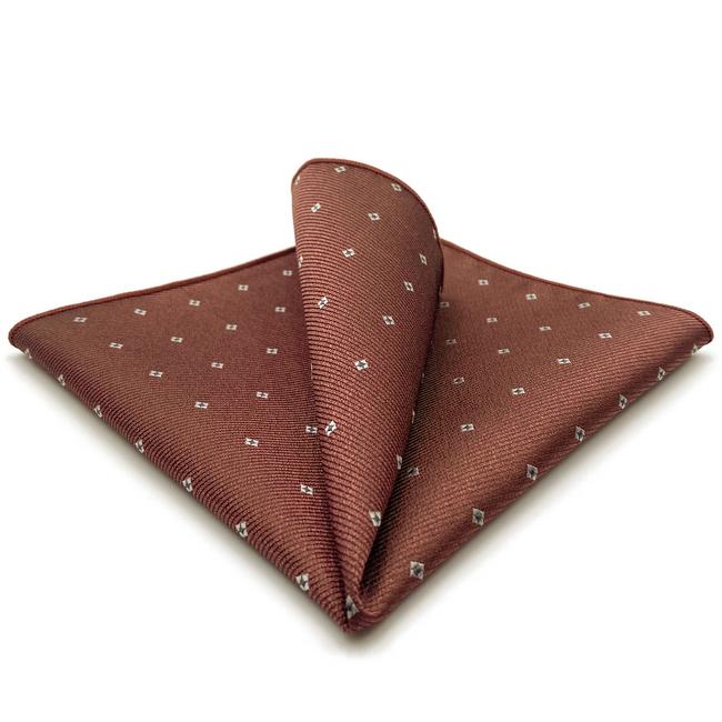 shlax & wing HH16 Brown Floral Mens Pocket Square Silk Fashion Hanky Groom Handkerchief Classic Dress Wedding