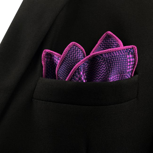 Shlax & Wing HH2 Purple Checkes Floral Silk Mens Pocket Square Fashion Classic Handkerchief Groom Dress Hanky