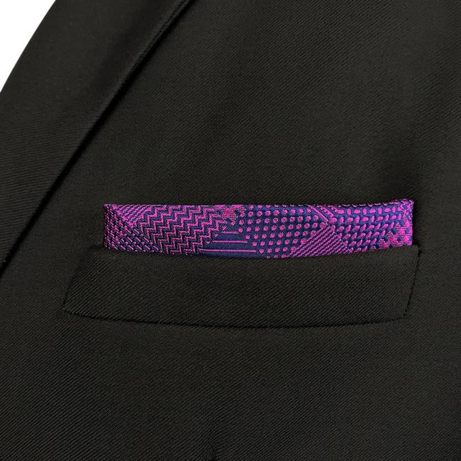 Shlax & Wing HH2 Purple Checkes Floral Silk Mens Pocket Square Fashion Classic Handkerchief Groom Dress Hanky