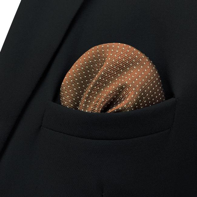 Shlax & Wing HH21 Brown Polka Dots Silk Mens Pocket Square Classic Fashion Handkerchief Brand New Accessory Hanky