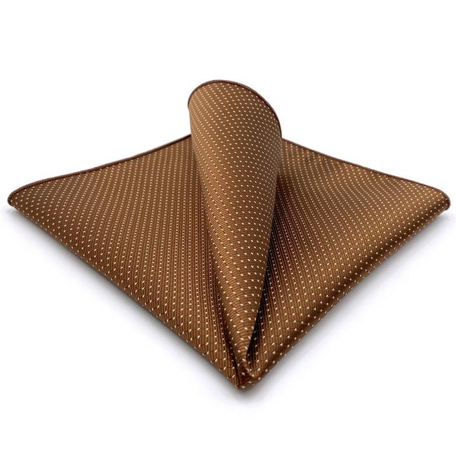 shlax & wing HH21 Brown Polka Dots Silk Mens Pocket Square Classic Fashion Handkerchief Brand New Accessory Hanky