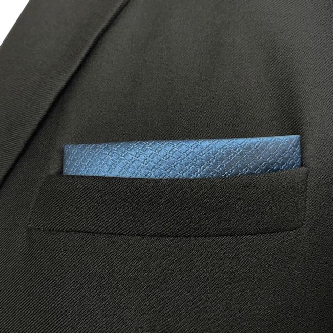 Shlax & Wing HH28 Blue Solid Silk Mens Pocket Square Dress Classic Handkerchief Fashion Groom Hanky