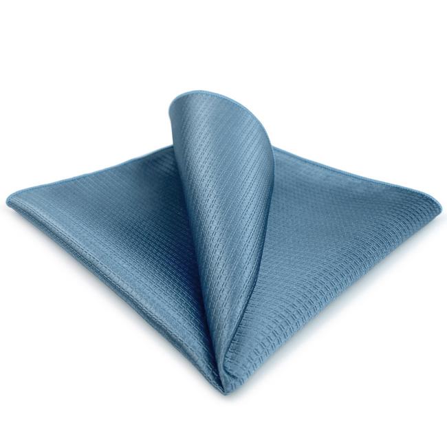 shlax & wing HH28 Blue Solid Silk Mens Pocket Square Dress Classic Handkerchief Fashion Groom Hanky