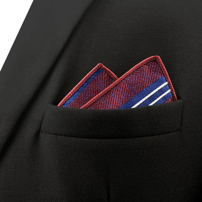 Shlax & Wing HH29 Multicolor Red Striped Silk Mens Pocket Square Fashion Wedding Handkerchief Dress Novelty Hanky