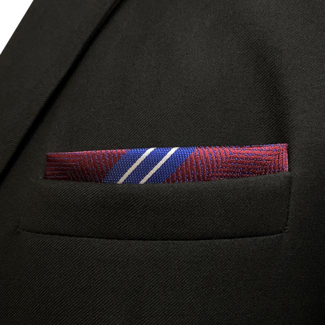 Shlax & Wing HH29 Multicolor Red Striped Silk Mens Pocket Square Fashion Wedding Handkerchief Dress Novelty Hanky
