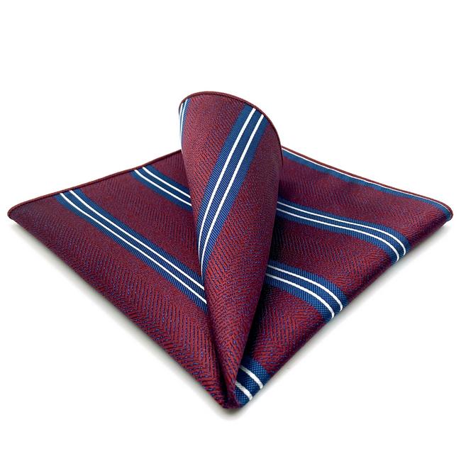 shlax & wing HH29 Multicolor Red Striped Silk Mens Pocket Square Fashion Wedding Handkerchief Dress Novelty Hanky