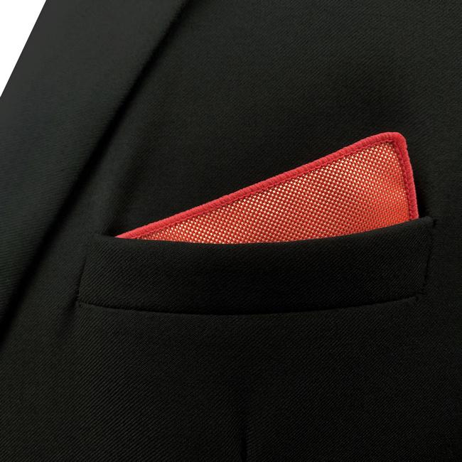 Shlax & Wing HH33 Red Solid Silk Mens Pocket Square Wedding Classic Handkerchief Dress Fashion Hanky