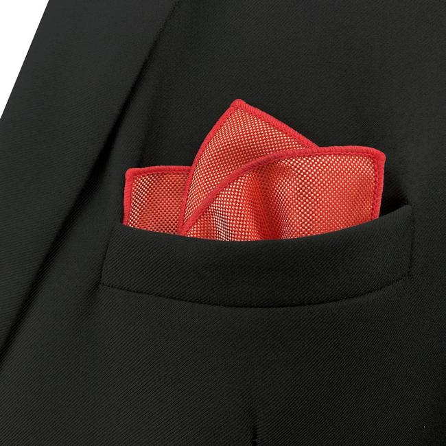 Shlax & Wing HH33 Red Solid Silk Mens Pocket Square Wedding Classic Handkerchief Dress Fashion Hanky