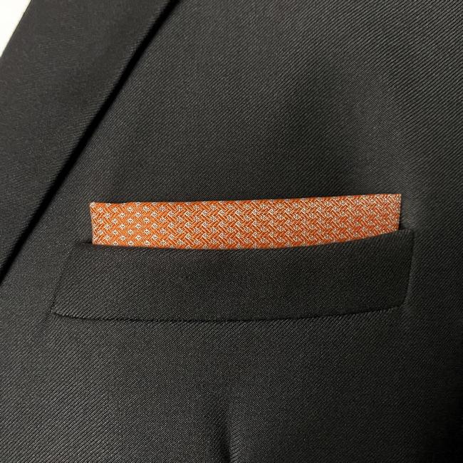 Shlax & Wing HH6 Orange Polka Dots Silk Mens Pocket Square Groom Accessory Fashion