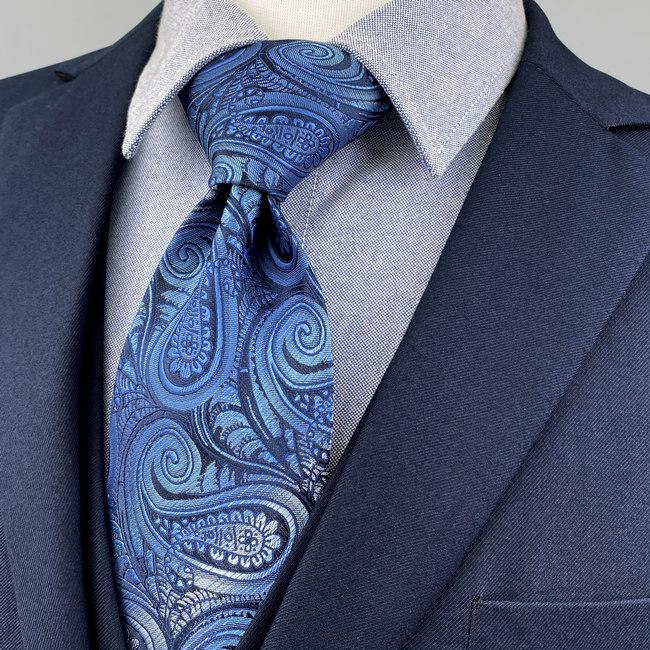 Shlax & Wing J1 Blue Paisley Mens Neckties Set Business Ties Classic Gift Fashion Pocket Square Wedding