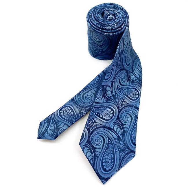 Shlax & Wing J1 Blue Paisley Mens Neckties Set Business Ties Classic Gift Fashion Pocket Square Wedding