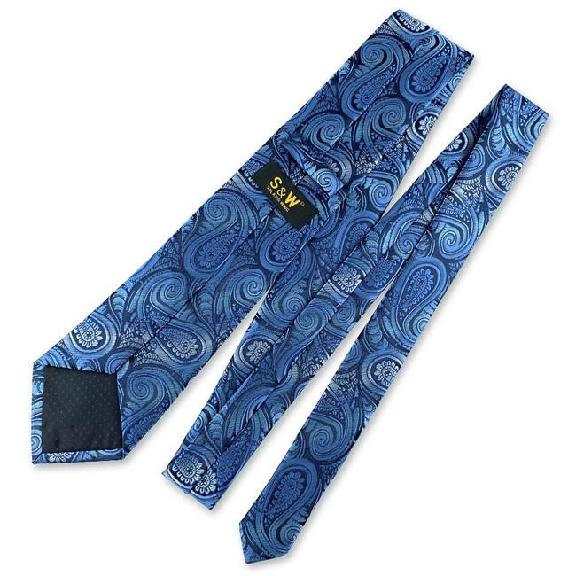 Shlax & Wing J1 Blue Paisley Mens Neckties Set Business Ties Classic Gift Fashion Pocket Square Wedding