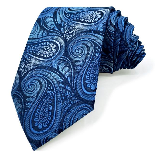 shlax & wing J1 Blue Paisley Mens Neckties Set Business Ties Classic Gift Fashion Pocket Square Wedding