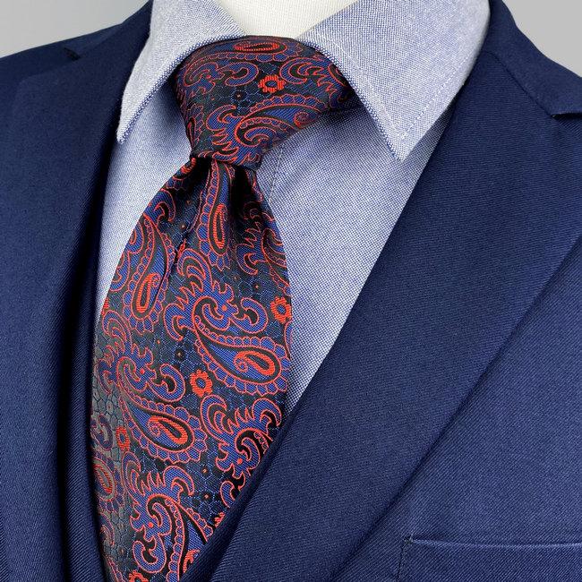 Shlax & Wing J15 Mens Neckties Navy Blue Red Paisley Wedding Party Fashion 63″ Ties For Male Classic Novelty