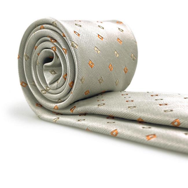 Shlax & Wing J4 Mens Neckties Geometric Gray Orange Fashion Wedding Dress Acceossories