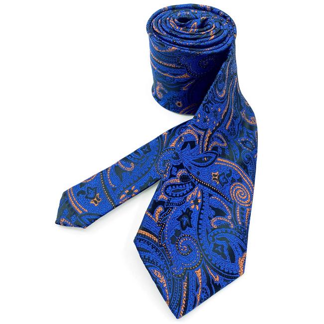 Shlax & Wing J9 Blue Paisley Mens Neckties Wedding Fashion Extra Long Size Party Business Classic Ties For Male Hanky Set Cufflinks
