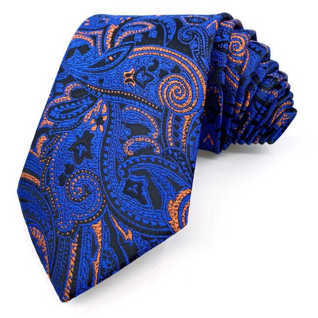 shlax & wing J9 Blue Paisley Mens Neckties Wedding Fashion Extra Long Size Party Business Classic Ties for Male Hanky Set Cufflinks