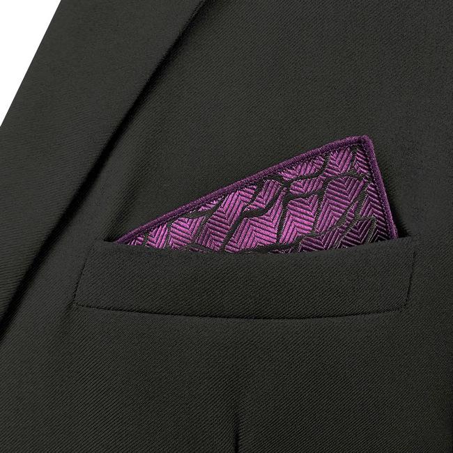 Shlax & Wing JH11 Purple Geometric Mens Pocket Square Wedding Fashion Handkerchief Accessories Gift Hanky Party