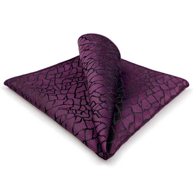 shlax & wing JH11 Purple Geometric Mens Pocket Square Wedding Fashion Handkerchief Accessories Gift Hanky Party