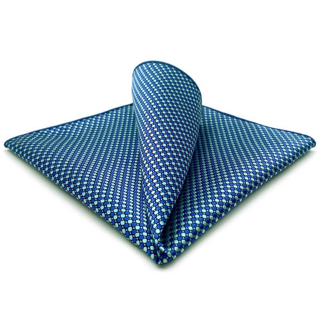 shlax & wing JH18 Blue Aqua Polka Dots Mens Pocket Square Fashion Party Hanky Classic Handkerchief Gift