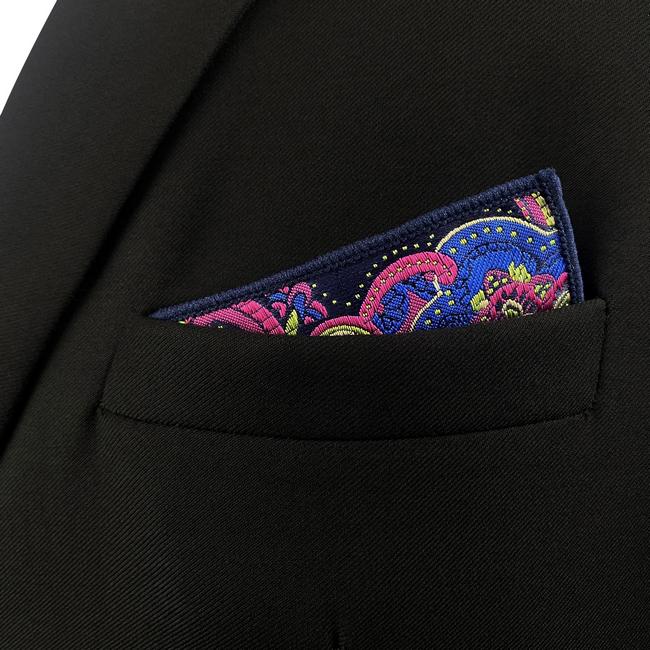 Shlax & Wing JH2 Multicolor Geometric Mens Pocket Square Wedding Fashion Handkerchief Party Classic Hanky Accessories