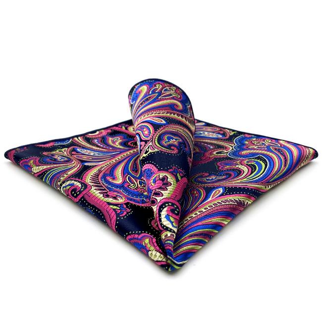 shlax & wing JH2 Multicolor Geometric Mens Pocket Square Wedding Fashion Handkerchief Party Classic Hanky Accessories