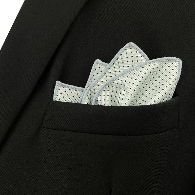 Shlax & Wing JH21 White Polka Dots Mens Pocket Square Classic Fashion Party Business